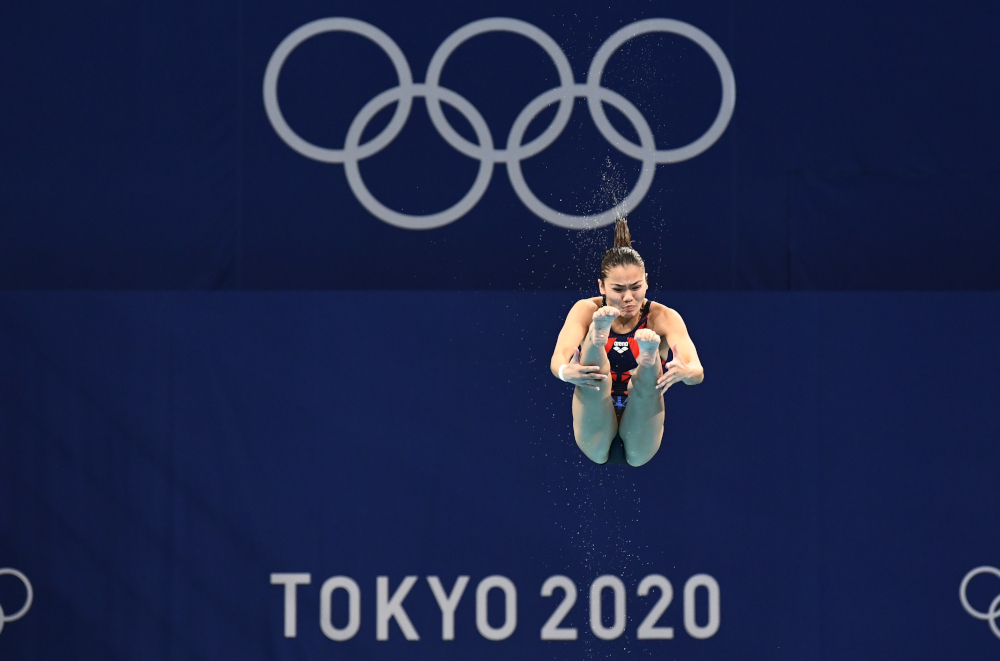 Nur Dhabitah Sabri of Malaysia in action at the Tokyo 2020 Olympics Womenu00e2u20acu2122s 3m Springboard semifinals at the Tokyo Aquatics Centre, Tokyo July 31, 2021. u00e2u20acu201d Reuters pic