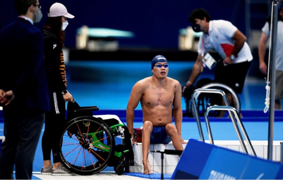 National paralympic swimmer Muhammad Nur Syaiful Zulkafli after the menu00e2u20acu2122s 100 metre (m) freestyle S5 final at the Tokyo 2020 Paralympic Games at the Tokyo Aquatic Centre, August 26, 2021. u00e2u20acu201d Bernama picn