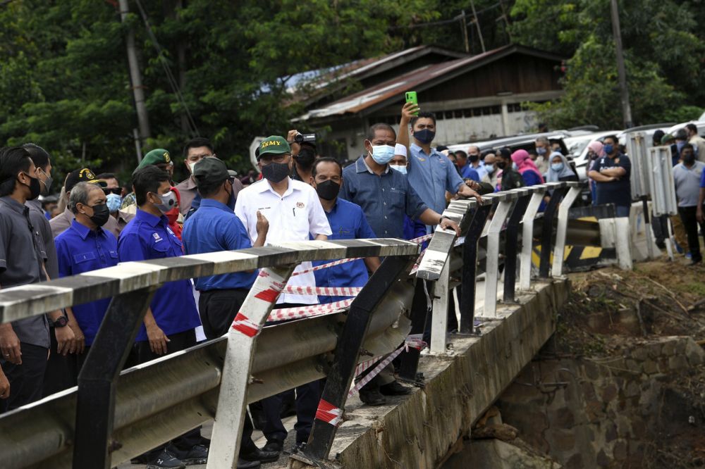 Prime Minister Datuk Seri Ismail Sabri Yaakob is pictured during a working visit to flood-hit Merbok in Kuala Muda, Kedah August 23, 2021. u00e2u20acu201d Bernama pic