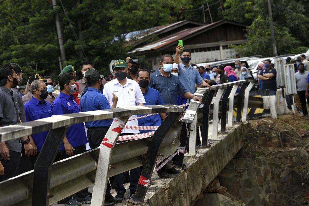 Prime Minister Datuk Seri Ismail Sabri Yaakob is pictured during a working visit to flood-hit Merbok in Kuala Muda, Kedah August 23, 2021. u00e2u20acu201d Bernama pic