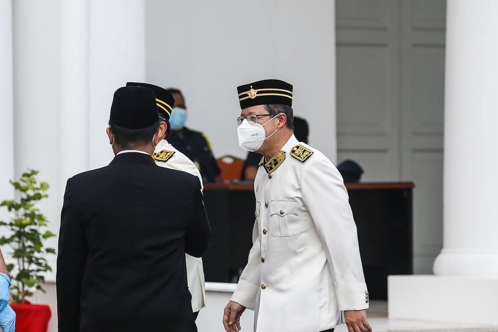 Air Putih assemblyman Lim Guan Eng arrives at the Penang state assembly building in George Town August 30, 2021. u00e2u20acu201d Picture by Sayuti Zainudin