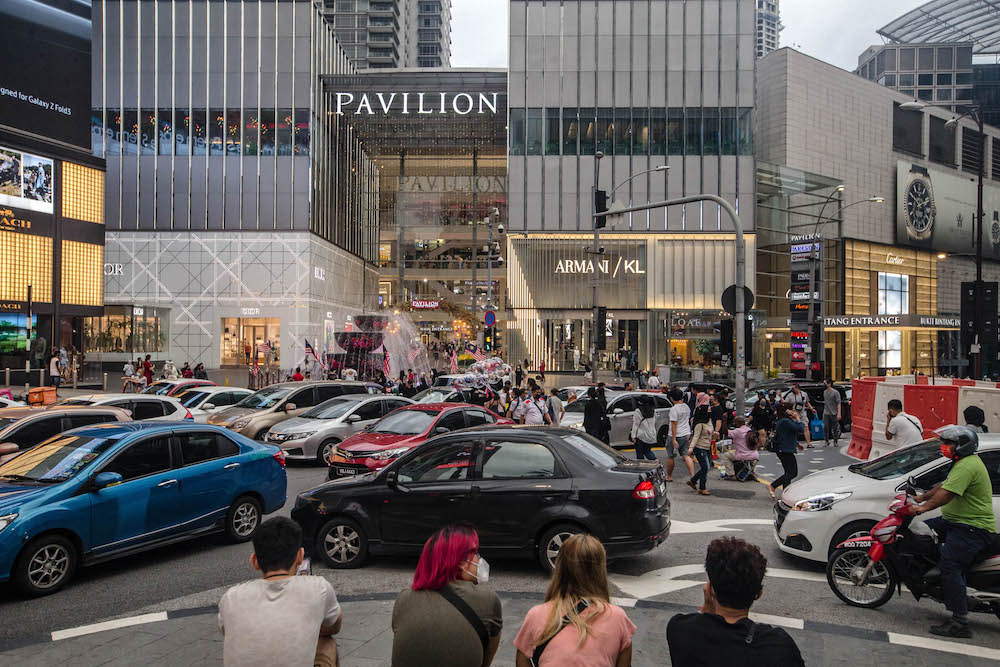 A general view of traffic along Jalan Sultan Ismail, Bukit Bintang during Phase One of the National Recovery Plan in Kuala Lumpur on September 4, 2021. u00e2u20acu201d Picture by Firdaus Latifnnnn