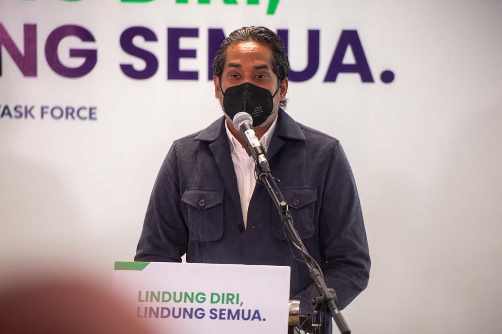 Health Minister Khairy Jamaluddin speaks at a press conference in Putrajaya September 8, 2021. u00e2u20acu201d Picture by Shafwan Zaidon 