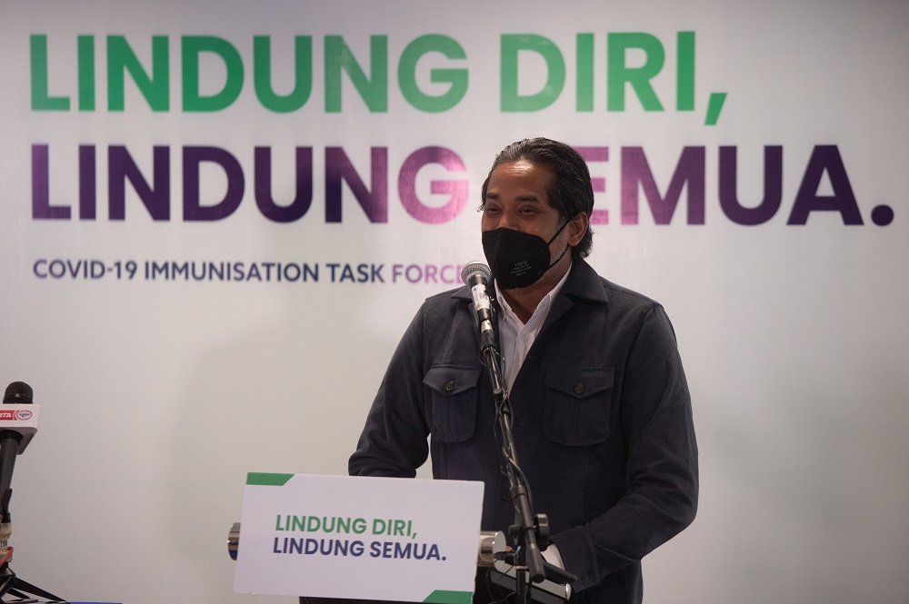 Health Minister Khairy Jamaluddin speaks at a press conference in Putrajaya September 8, 2021. u00e2u20acu201d Picture by Shafwan Zaidon 