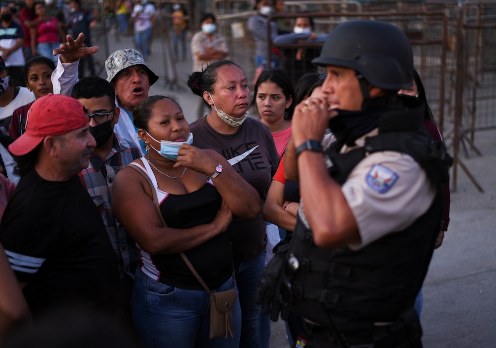 Family members of inmates wait at the Penitenciaria del Litoral jail after prisoners died and others were injured in a riot in Guayaquil, Ecuador September 28, 2021. u00e2u20acu201d Reuters pic