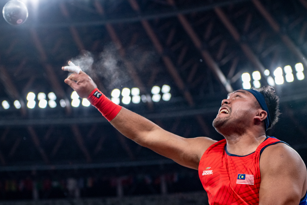 Malaysiau00e2u20acu2122s Muhammad Ziyad Zolkefli competes in the final of the menu00e2u20acu2122s shot put F20 at the Tokyo 2020 Paralympic Games at the Olympic Stadium in Tokyo, August 31, 2021. u00e2u20acu201d AFP pic 