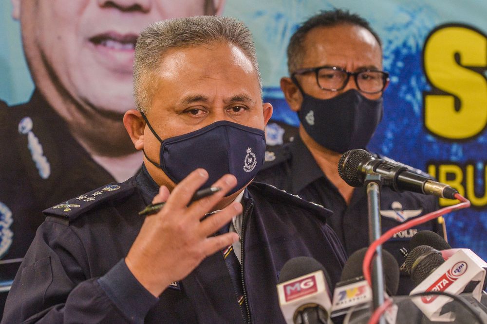 Criminal Investigation Department director Datuk Seri Abd Jalil Hassan speaks during a press conference at the Gombak district police headquarters September 24, 2021. u00e2u20acu201d Picture by Miera Zulyana