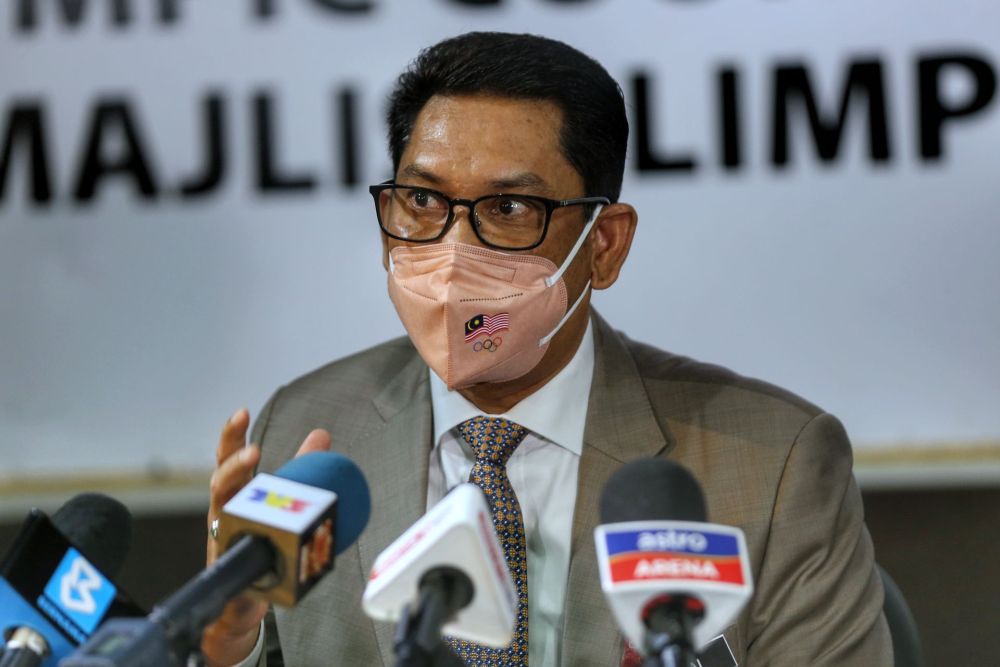 Youth and Sports minister Datuk Seri Faizal Azumu speaks during a media conference at Wisma OCM in Kuala Lumpur September 14,2021. u00e2u20acu201d Picture by Ahmad Zamzahuri