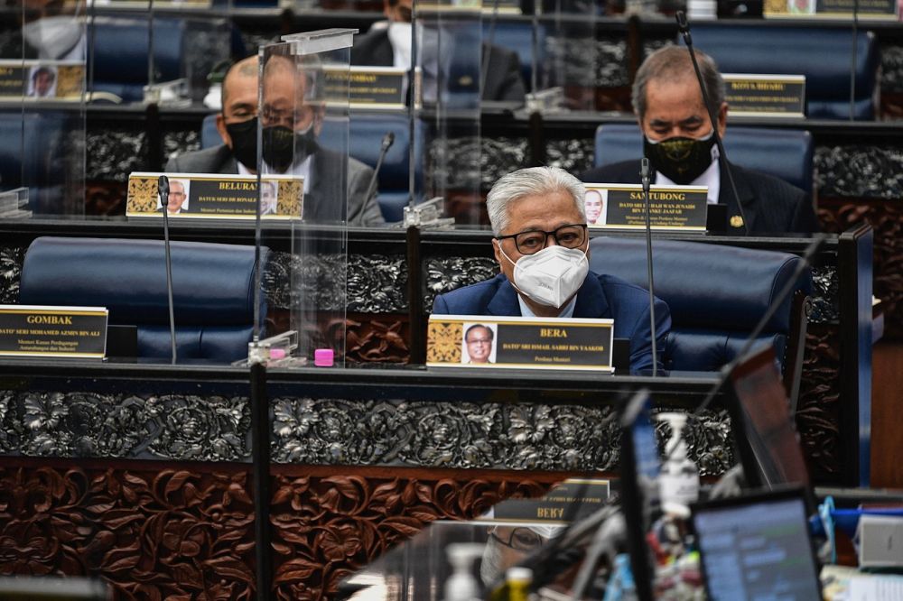 Prime Minister Datuk Seri Ismail Sabri Yaakob is seen during a Parliament sitting in Kuala Lumpur September 14, 2021. u00e2u20acu201d Bernama pic