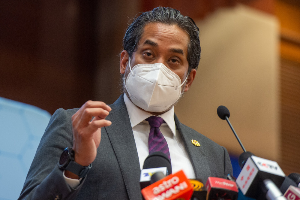 Health Minister Khairy Jamaluddin speaks at a press conference in Putrajaya, September 1, 2021. u00e2u20acu201d Picture by Shafwan Zaidon