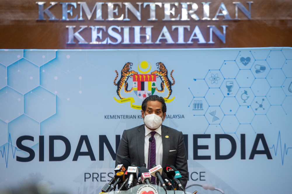 Health Minister Khairy Jamaluddin speaks at a press conference in Putrajaya, September 1, 2021. u00e2u20acu201d Picture by Shafwan Zaidon