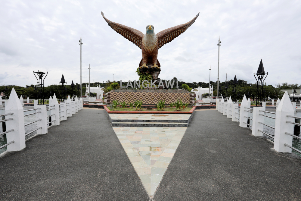 Deserted Eagle Square is pictured, as Langkawi gets ready to open to domestic tourists from September 16, amid the coronavirus disease (Covid-19) outbreak, Malaysia September 14, 2021. u00e2u20acu201d Reuters pic 