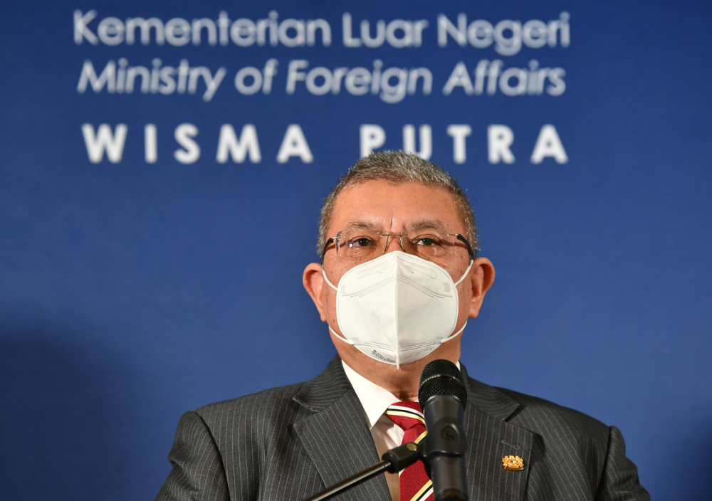 Foreign Minister Datuk Seri Saifuddin Abdullah speaks during a virtual press conference from Putrajaya, September 1, 2021. u00e2u20acu201d Bernama pic