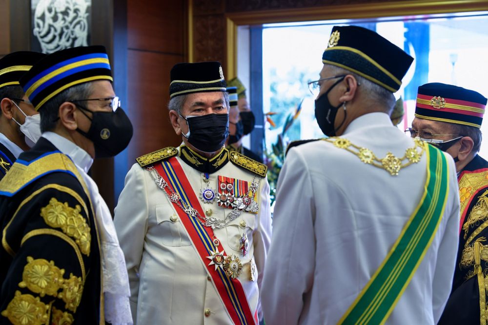 Datuk Seri Wan Junaidi Tuanku Jaafar (centre) is pictured at Parliament, Kuala Lumpur September 13, 2021. u00e2u20acu201d Bernama pic