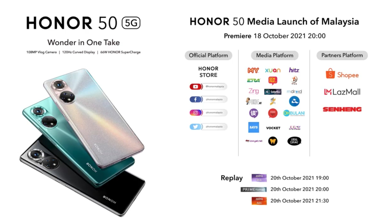 Honor 50 马来西亚 价钱