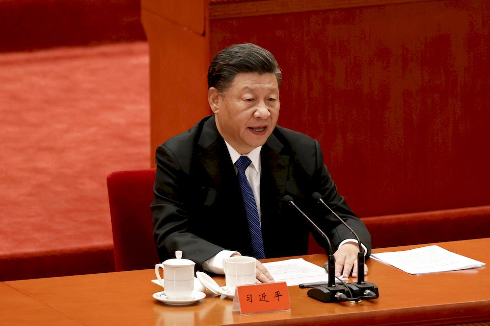 Chinese President Xi Jinping speaks at a meeting commemorating the 110th anniversary of Xinhai Revolution at the Great Hall of the People in Beijing, China October 9, 2021. u00e2u20acu201d Reuters pic