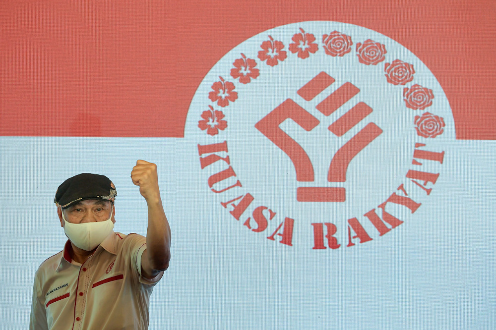 Parti Kuasa Rakyat president Kamarazaman Yaakob is seen at the launch of the political party in Kuala Lumpur October 10, 2021. u00e2u20acu201d Bernama pic