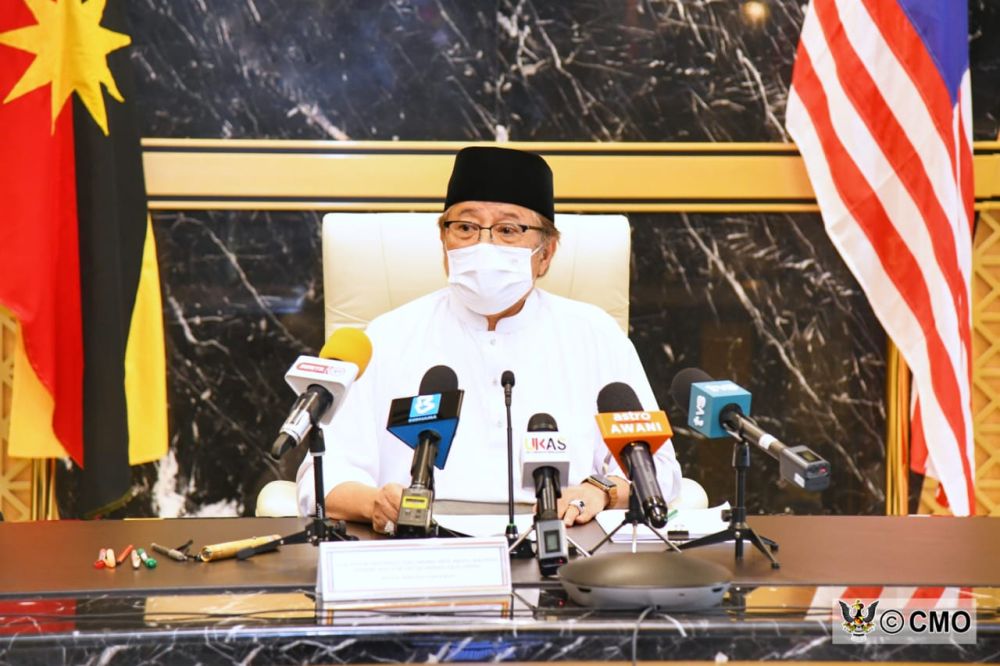 Abang Johari Tun Openg speaks during a virtual press conference in Kota Kinabalu October 15, 2021. u00e2u20acu201d Picture courtesy of the Sarawak Chief Ministeru00e2u20acu2122s Office