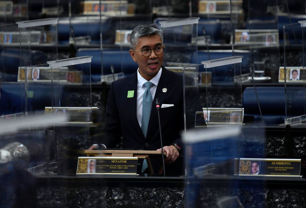 Finance Minister Datuk Seri Tengku Zafrul Abdul Aziz addresses members of Parliament in Kuala Lumpur October 11, 2021. u00e2u20acu201d Bernama pic