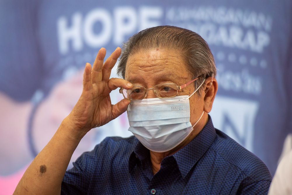 Lim Kit Siang speaks at the launch of his biography written by Liew Chin Tong at Ayer Keroh in Melaka November 7, 2021. u00e2u20acu201d Picture by Shafwan Zaidon