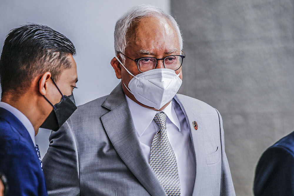 Former prime minister, Datuk Seri Najib Razak is pictured at Kuala Lumpur High Court November 9, 2021. u00e2u20acu2022 Picture by Hari Anggara