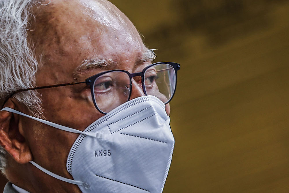 Former prime minister, Datuk Seri Najib Razak is pictured at Kuala Lumpur High Court November 9, 2021. u00e2u20acu2022 Picture by Hari Anggara