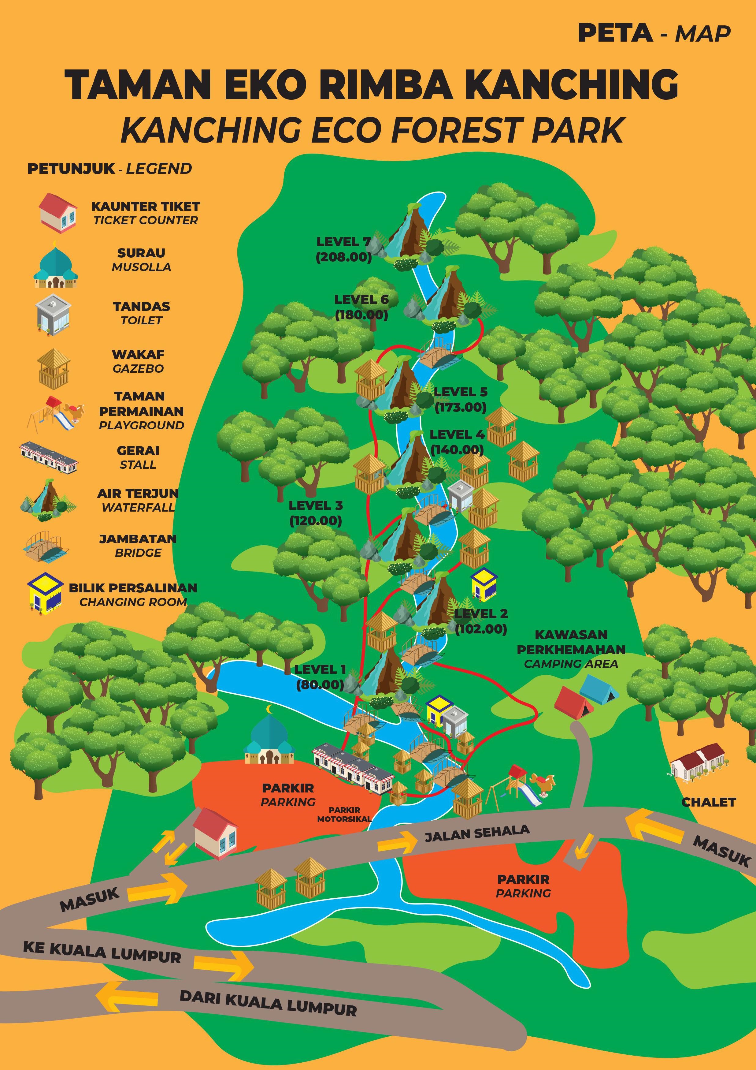 万挠康情生态公园的地图。-图取自selangor.travel官网-