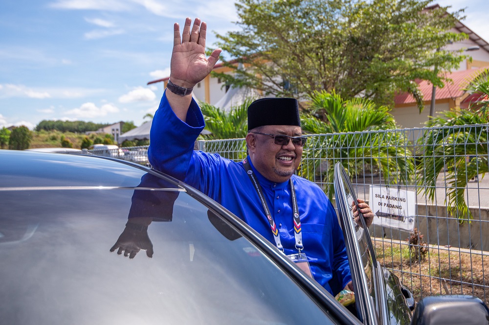 Barisan Nasionalu00e2u20acu2122s Tanjung Bidara candidate Datuk Ab Rauf Yusoh leaves the Dewan Kompleks Japerun nomination centre in Tanjung Bidara, Melaka November 8, 2021. u00e2u20acu201d Picture by Shafwan Zaidon