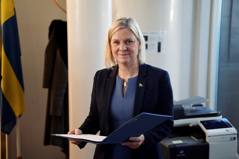 Sweden's first female prime minister Magdalena Andersson resigned yesterday after less than 12 hours in the job. u00e2u20acu2022 Erik Simander /TT News Agency/via Reuters