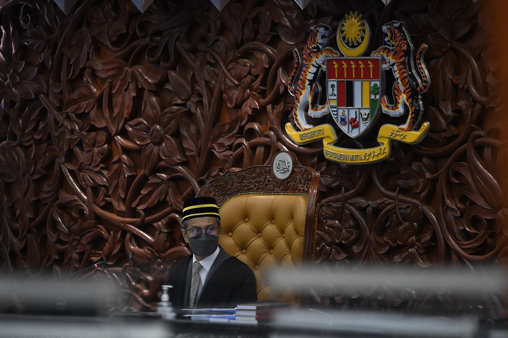 Dewan Rakyat Speaker Tan Sri Azhar Azizan Harun speaks during the 14th Parliament sitting in Kuala Lumpur November 23, 2021. u00e2u20acu2022 Bernama pic