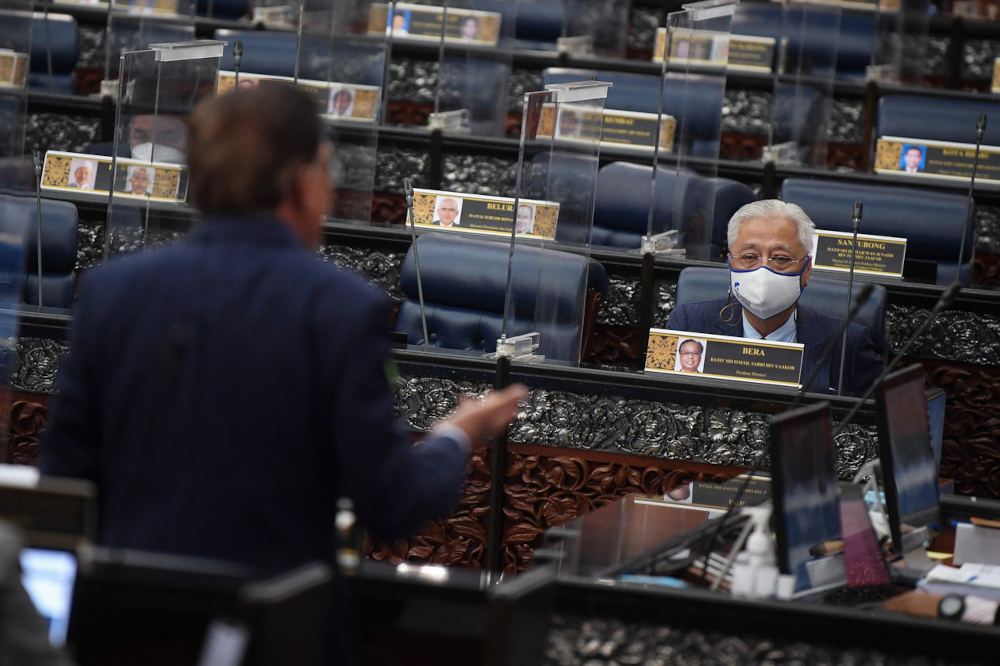 Prime Minister Datuk Seri Ismail Sabri Yaakob hearing the debates on the Supply Bill (Budget) 2022 in the Dewan Rakyat, November 1, 2021. u00e2u20acu201d Bernama pic