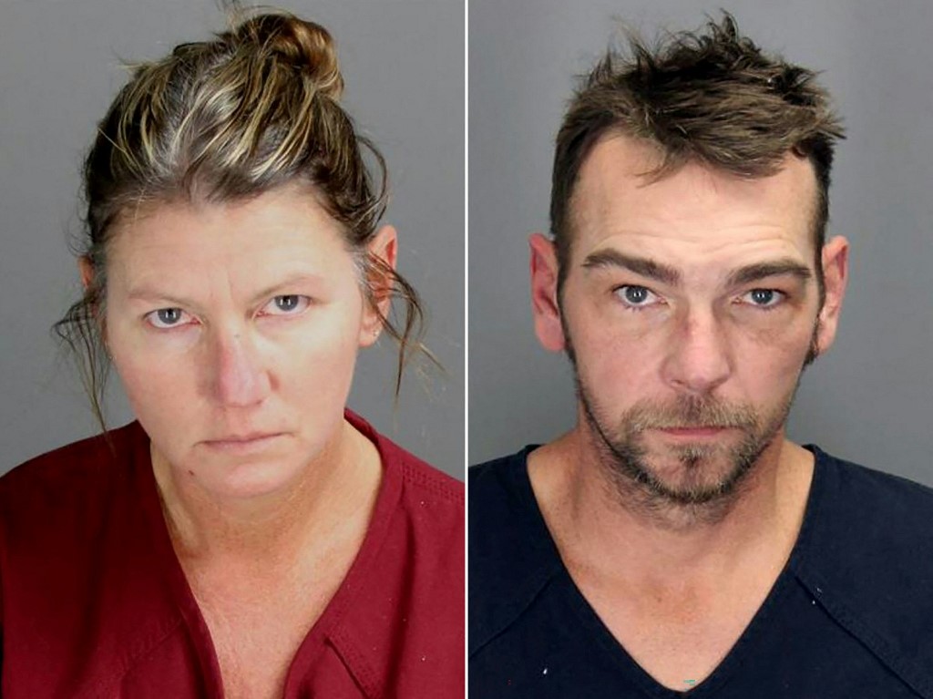 Combination of booking photos obtained from the Oakland County Sheriff's Office in Michigan on December 4, 2021, shows Jennifer and James Crumbley of Oxford, Michigan. u00e2u20acu201d Handout / Oakland County Sheriff's Office / AFP pic