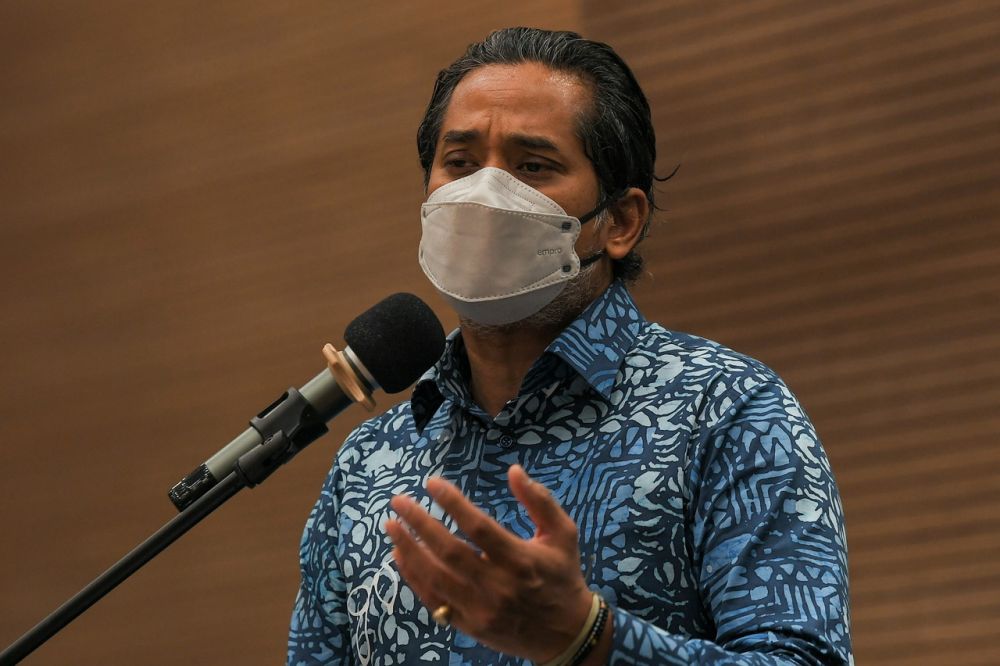Health Minister Khairy Jamaluddin speaks during a press conference at the National Institute of Health at Shah Alam December 23, 2021. u00e2u20acu201d Bernama pic