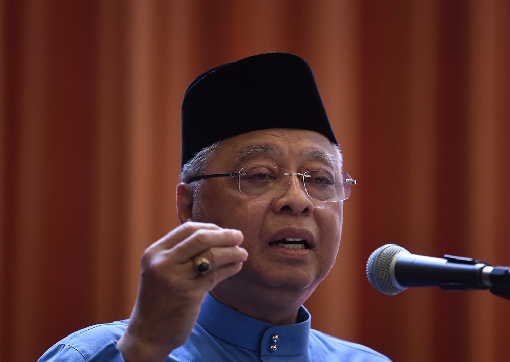 Prime Minister Datuk Seri Ismail Sabri Yaakob delivers his speech at the Opening Ceremony of the Bera Umno Division Wanita, Youth and Puteri Delegates Meeting at the Bera District Convention Hall in Bera, December 11, 2021. u00e2u20acu201d Bernama pic