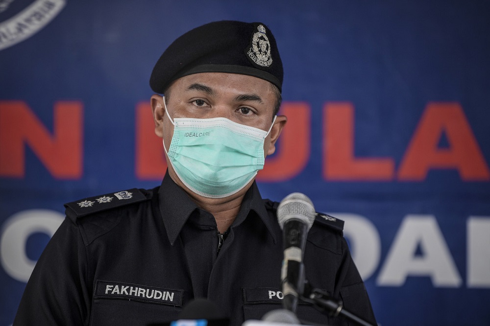 Petaling Jaya district police chief ACP Mohamad Fakhrudin speaks during a press conference in Kuala Lumpur June 5, 2021. u00e2u20acu201d Bernama pic