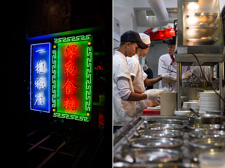 深夜食糖的霓虹灯，真的有香港那种80年代茶餐厅的氛围。-CK Lim摄-