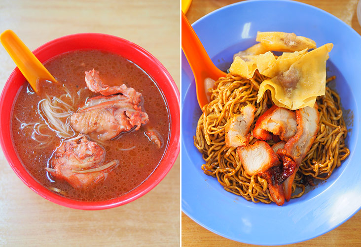 如果不爱吃浓稠的卤面，还有红酒鸡面线和kampua mee任君选择。-Lee Khang Yi摄-