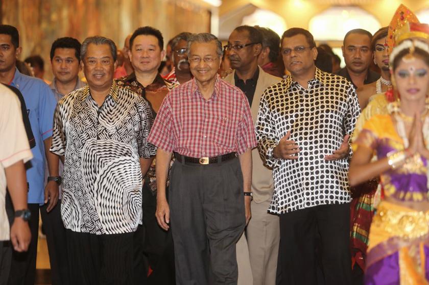 Deputy Prime Minister Tan Sri Muhyiddin Yassin, Tun Dr Mahathir Mohamad and Datuk Seri Dr. M. Kayveas attend PPP's open house in conjunction with New Year in Kuala Lumpur January 1, 2014. u00e2u20acu201d Picture by Choo Choy May